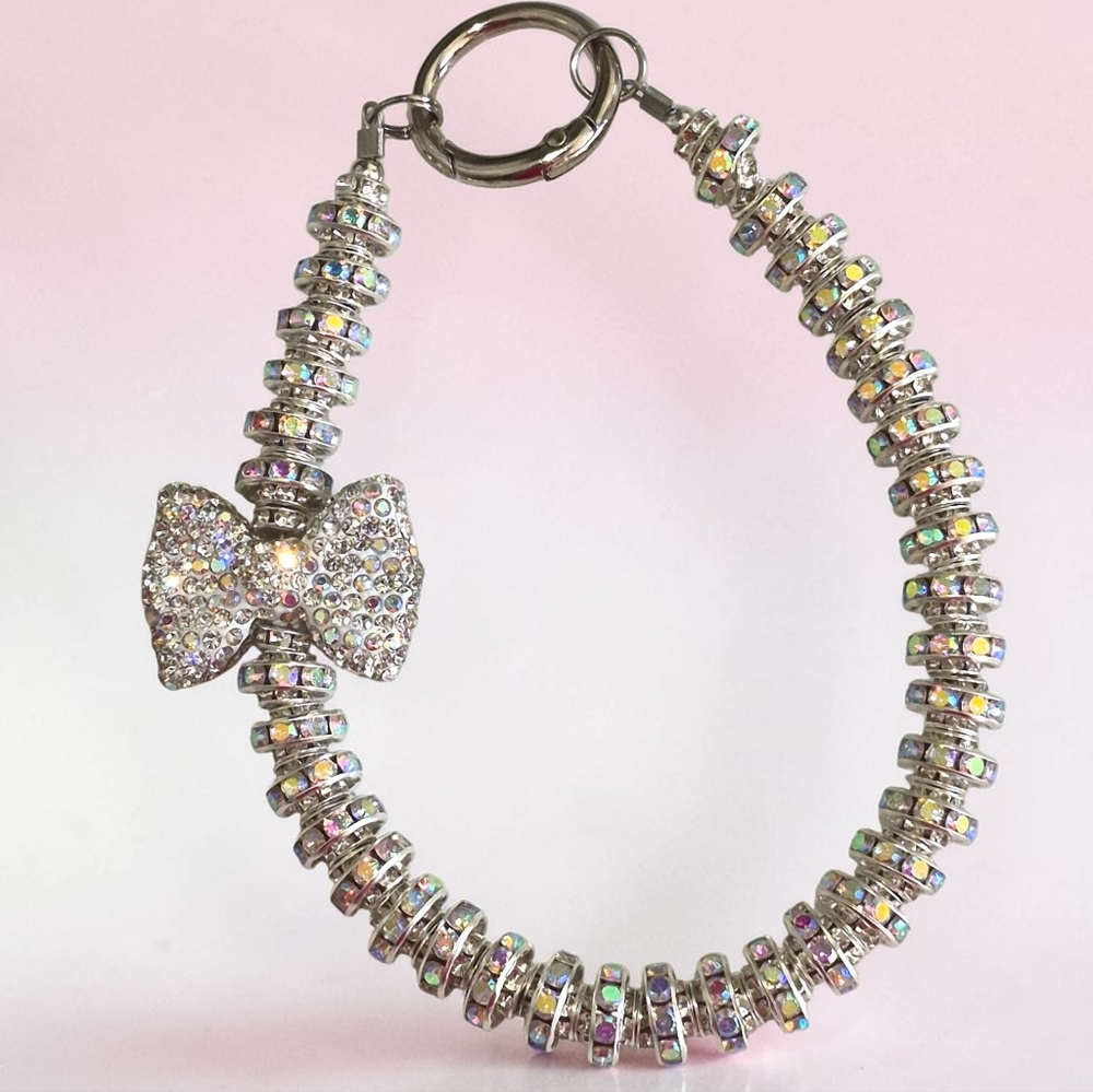 Stunning Iridescent Wristlet Bag Charm / Keychain
